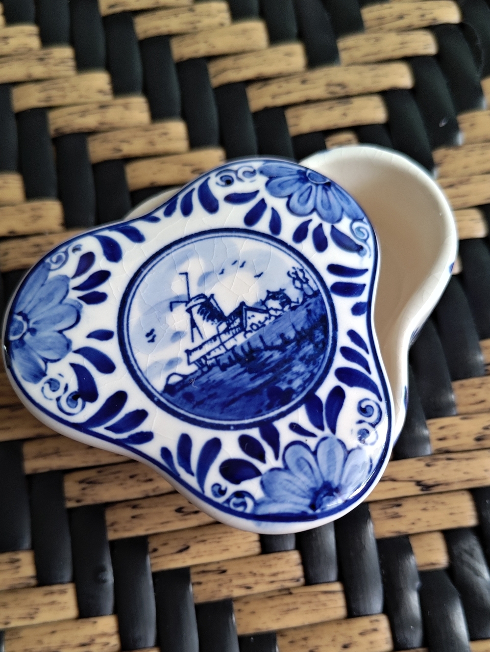 Solvang Blue and White Delft-Style Ceramic Trinket Dish